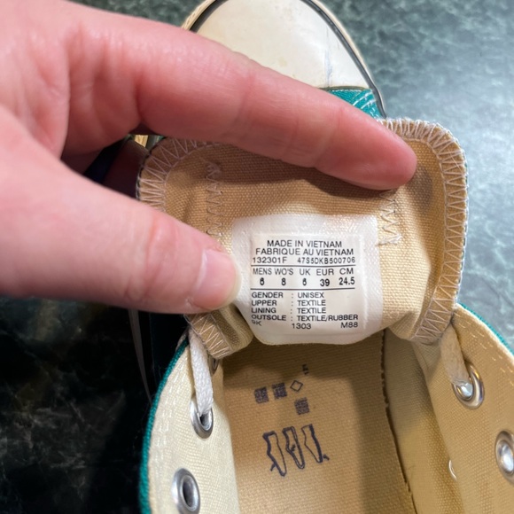 Converse All Star Low Top Teal Canvas Sneakers - Picture 8 of 8